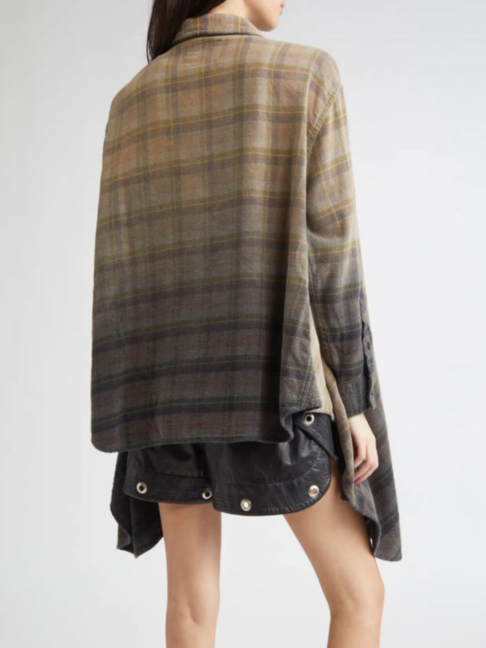 R13 NWOT Draped Front Plaid Flannel Button-Up Shirt XS - Picture 5 of 15